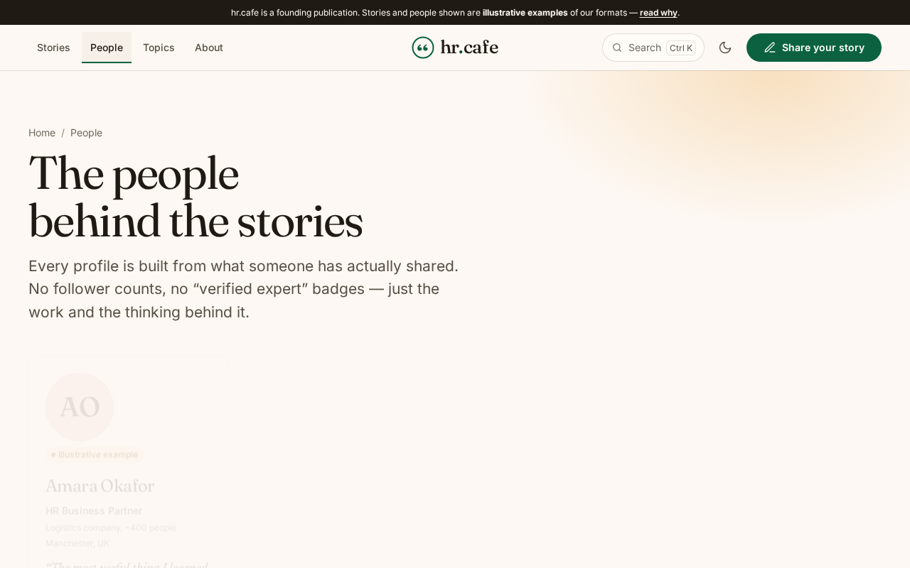 Screenshot: The people index